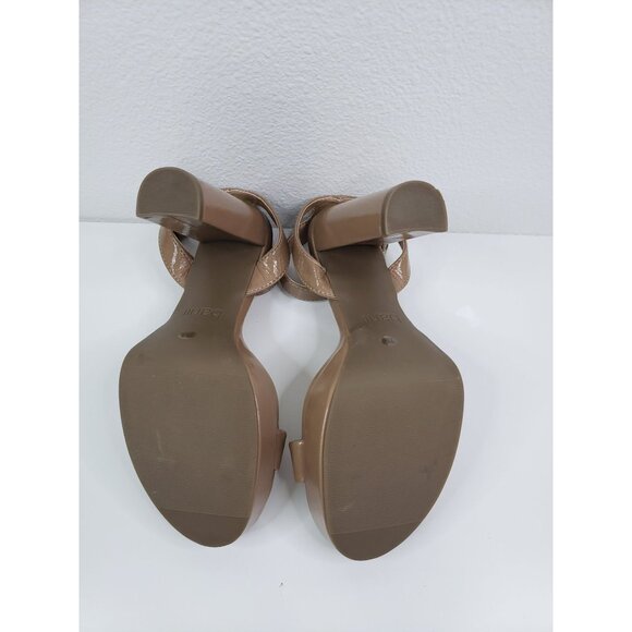 Bar III Womens Ivy Patent Ankle Strap Platform Sandals in Camel Patent - Size 7 - Picture 6 of 8
